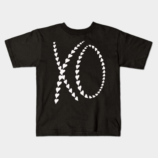 XO Valentines Day Hugs and Kisses I Love You Kids T-Shirt by DoubleBrush